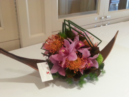 Flowers in a Boat Arrangament