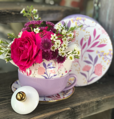 Flowers + Tea For One  Fresh Flowers plus Tea for One Tea Set in Key West, FL | Petals & Vines