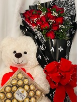 24 Roses Teddy Chocolate  Valentine’s Day 