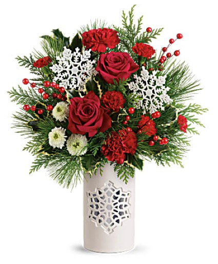 FLURRY OF ELEGANCE CHRISTMAS ARRANGEMENT