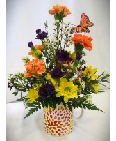 FLUTTER FLY MUG FRESH FLOWER ARRANGEMENT MUG