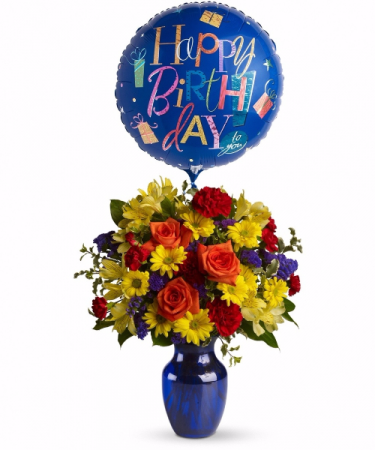 Fly away birthday  Includes Mylar baloon