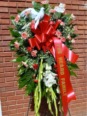 Fly Away Standing Funeral Spray