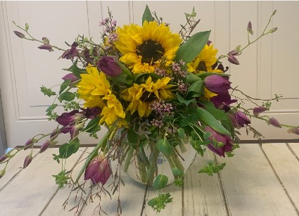 Folly Creek Sunflowers Vase Arrangement