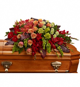 Fond Farewell Casket Spray     T271-3 Funeral Arrangement 