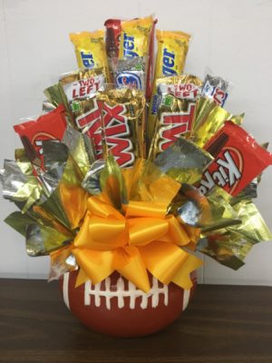 Football candy bouquet Candy bouquet