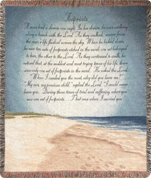 Footprints In The Sand Woven Throw