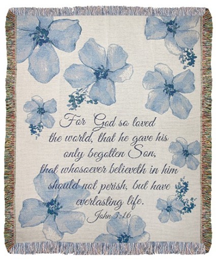 For God So Loved The World Tapestry Throw