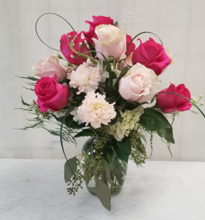 For the Love of Pink Vase Arrangement