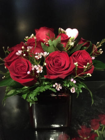 For Your Eyes Only Compact Cube Dozen Red Roses