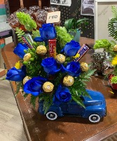 Ford truck and blue roses 
