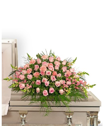 Forever Adored Casket Spray Sympathy in Nevada, IA | Flower Bed