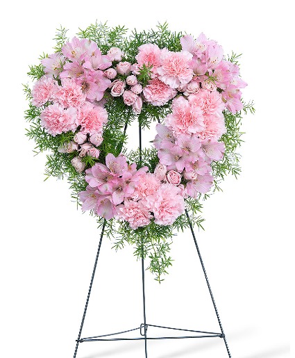 Forever Adored Standing Heart Sympathy Arrangement