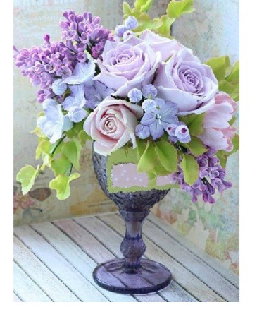 Forever and ever! Purple Rose Pedestal in Jasper, GA | Jasper Florist