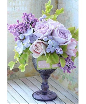 Forever and Ever! Purple Rose Pedestal