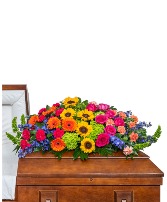 Forever Blooming Bright Casket Spray Sympathy