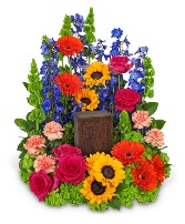 Forever Blooming Bright Cremation Tribute Sympathy Arrangement