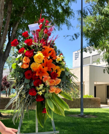 Forever Bright Standing Spray Funeral Arrangement