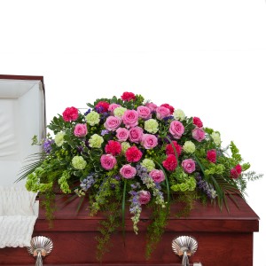 Forever Cherished Casket Spray - As Shown (Deluxe) Spray