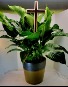 Premium Forever Faithful Peace Lily W/Hand Made cross