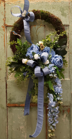 Forever Flower Wreath in Blues