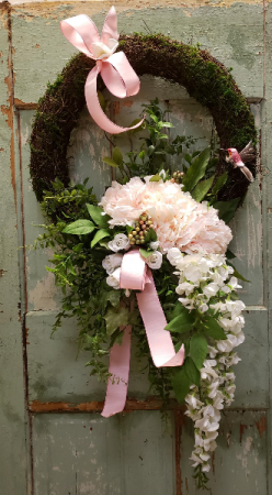 Forever Flower Wreath In Pinks