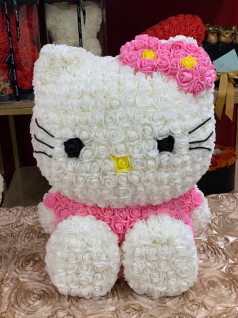 Forever Hello Kitty Sitting White  Rose Hello Kitty