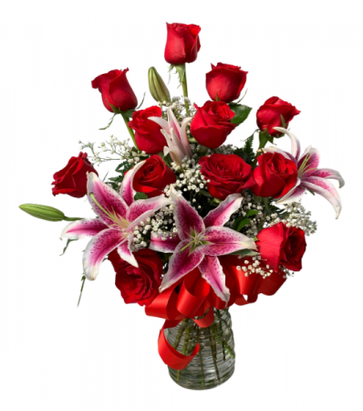 Forever in Love Dozen Rose With Stargazers