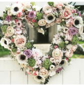 Forever in our hearts Sympathy standing heart wreath