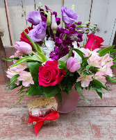 Forever My Love Vase arrangment with Spa Gift Box
