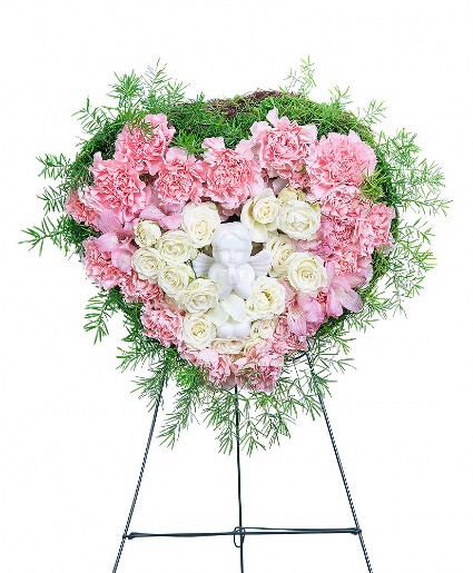 Forever Our Angel Standing Heart Funeral Arrangement