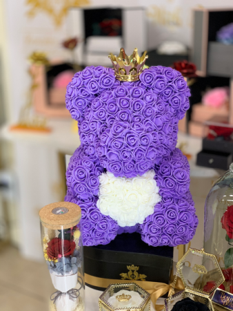 Forever Rose Teddy Bear Purple Rose Teddy Bear