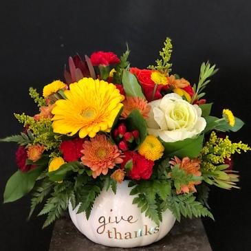 Forever Thankful White pumpkin in Chesterfield, MO | ZENGEL FLOWERS AND GIFTS
