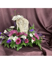 Forever with the Angels Sympathy Arrangement Fresh Flowers & Resin Angel Statue