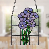 Forget Me not Stained Glass Window Panel Gift