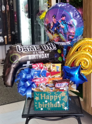 FORTNITE Birthday Bash Box Birthday Box of Goodies and Balloons