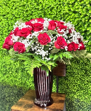 Fourth Dozens Red Roses in Vase  