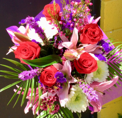 Fragrant Lilies, Roses and Boronia Bouquet Cut Flower Bouquet