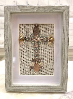 Framed Jeweled Cross 