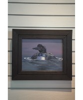 Framed Loon  Acrylic on Canvas Board 