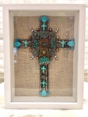 Framed Turquoise Cross 