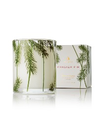 Frasier Fir small votive  2oz in clear glass with pine needle design 