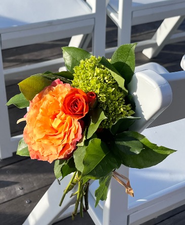 Free Spirit and Green Hydrangea Aisle Marker Hand Tied Bouquet in Key West, FL | Petals & Vines