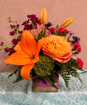 Free Spirit Lilies Vase Arrangement 