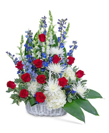 Freedom Tribute Basket Sympathy in Nevada, IA | FB FUNERAL FLOWERS