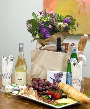 French Country Picnic and Flowers for Mom Flowers and Charcuterie