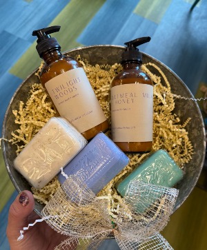 French Soap and Mango Butter Lotion Basket Gift Basket