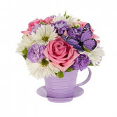 Fresh As Lavender Teacup Arrangement