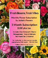 Fresh Blooms, Fresh Vibes 3 Month Flower Subscription