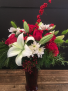 HOLIDAY SPLENDID TALL VASED OF SELECTIVE HOIDAY FLOWERS